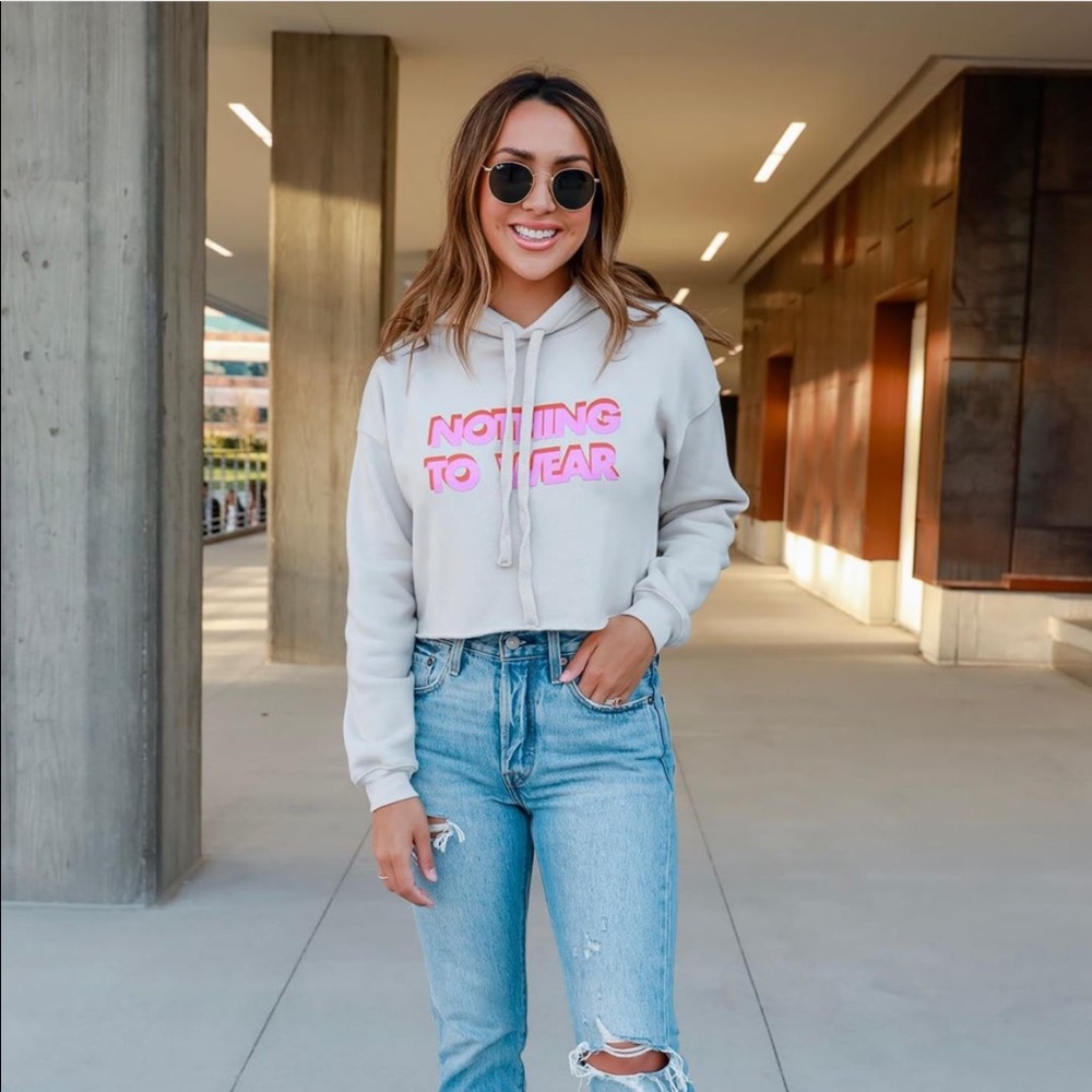 “Nothing To Wear” Cropped Hoodie - Picture 2 of 2